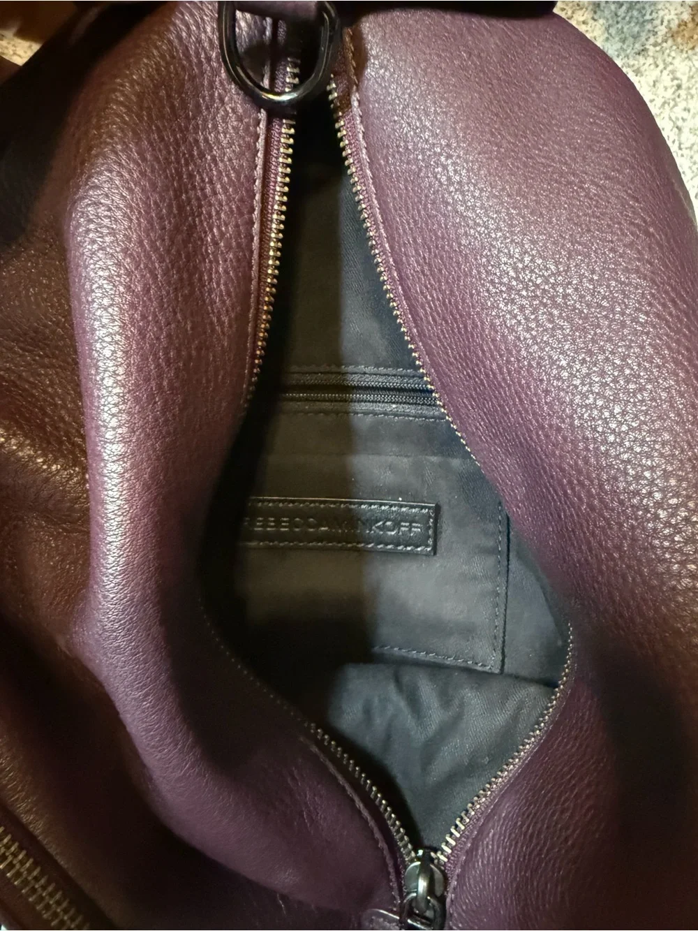 Rebecca Minkoff Regular Julian Women's Leather Backpack Purse - Burgundy